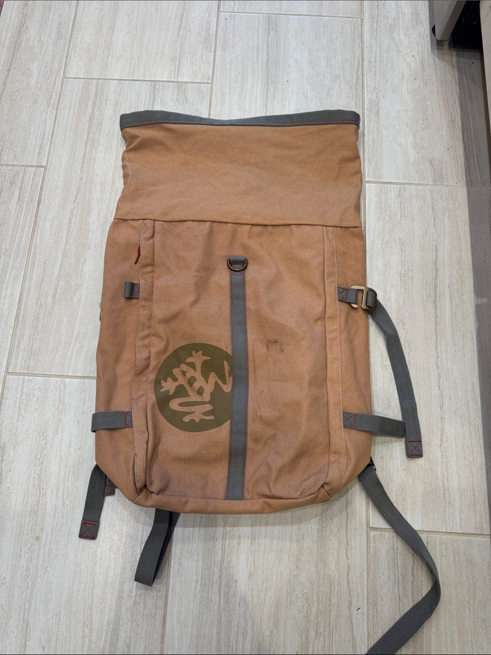 Canvas Roll-Top manduka Backpack - Brown